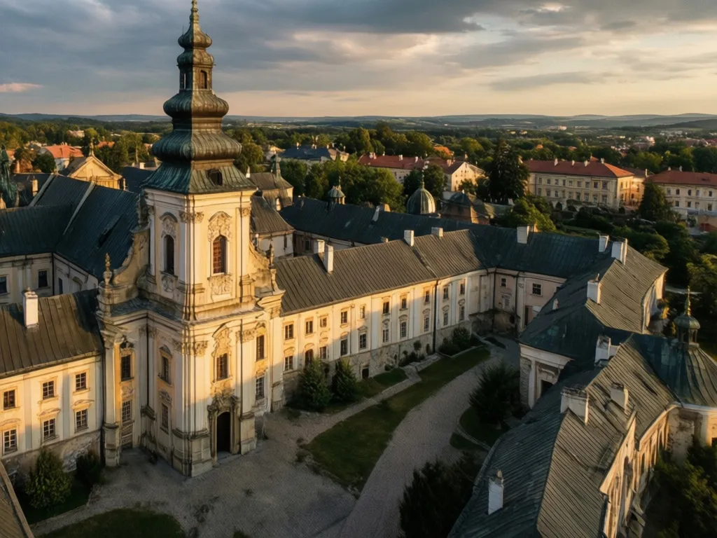 Klasztor Jasna Góra w Częstochowie - główna atrakcja podczas 7 dni częstochowa, widok z lotu ptaka na zabytkowy kompleks