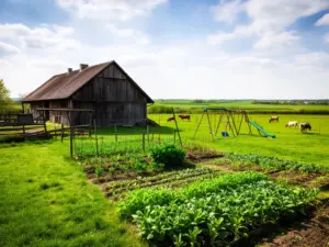 Agroturystyka łódzkie dla dzieci - malownicze gospodarstwo z placem zabaw i zwierzętami w tle