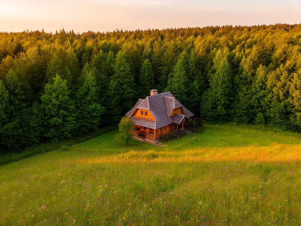 Agroturystyka za lasem w Kiekierzu – drewniany dom otoczony lasem i łąkami w Wielkopolsce