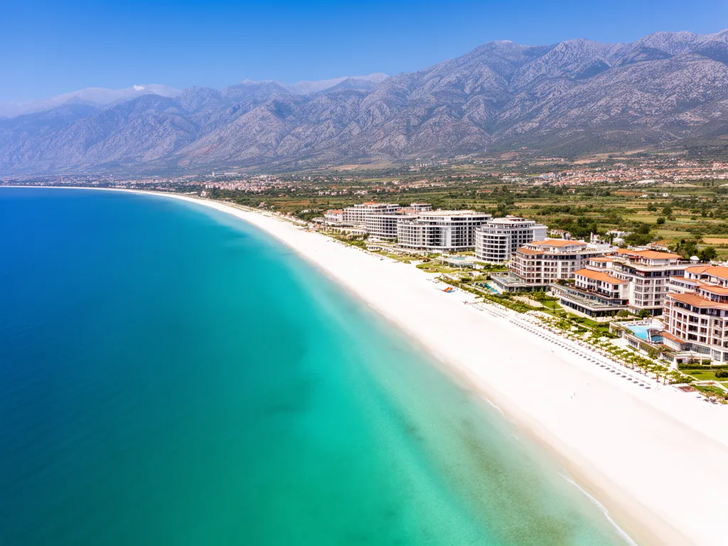 Riwiera Albańska z lotu ptaka - idealne miejsce na wakacje albania all inclusive z plażami i turkusowym morzem