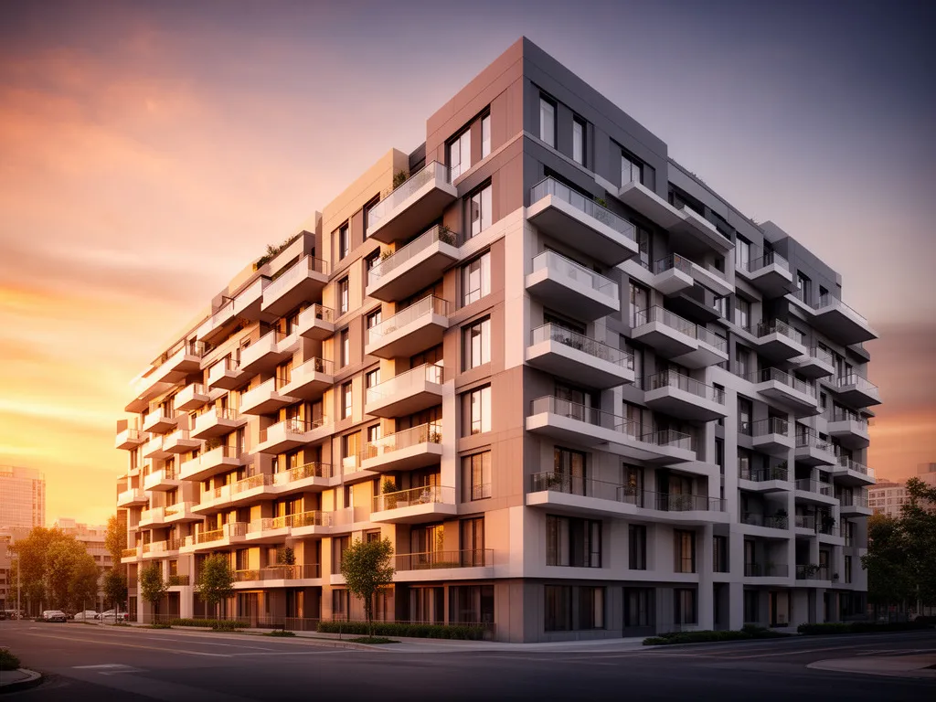 Nowoczesny budynek apartamentowy z balkonami – apartamenty turystyczne w Polsce zgodne z przepisami 2026
