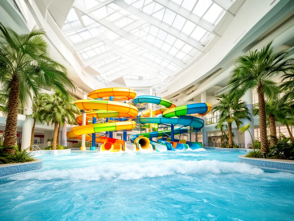 Aquapark Warszawa - nowoczesny park wodny z kolorowymi zjeżdżalniami i basenem z falami w stolicy