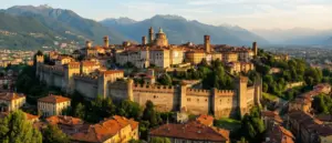 Widok na historyczne Città Alta w Bergamo – najlepsze noclegi w sercu Lombardii