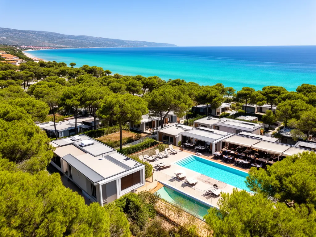 Nowoczesny camping chorwacja all inclusive nad Morzem Adriatyckim z domkami mobilnymi i basenem