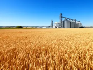 Pole dojrzałej pszenicy gotowej do zbioru - aktualna cena pszenicy agrolok zależy od jakości plonu i warunków rynkowych
