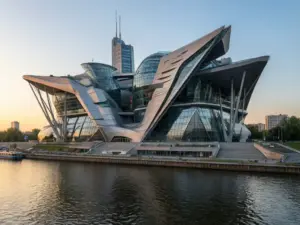 Centrum Kopernika Warszawa - nowoczesny budynek centrum nauki nad Wisłą z charakterystyczną architekturą