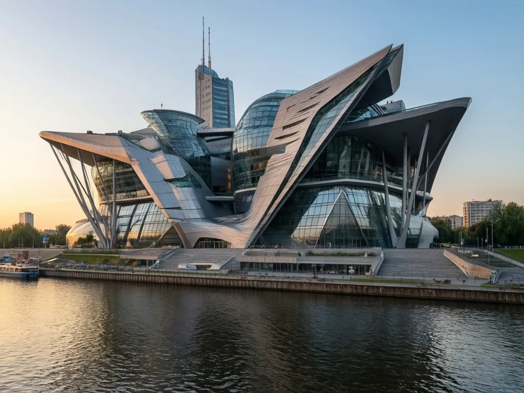 Centrum Kopernika Warszawa - nowoczesny budynek centrum nauki nad Wisłą z charakterystyczną architekturą
