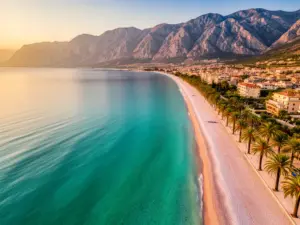 Widok na Riwierę Makarską i Adriatyk - idealne miejsce na wakacje Chorwacja Makarska all inclusive z plażą i górami Biokovo