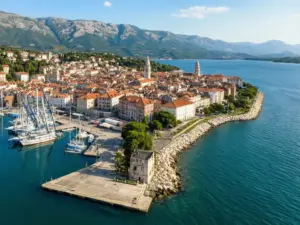 Panorama miasta Rijeka w Chorwacji nad Morzem Adriatyckim - idealne miejsce na wakacje all inclusive