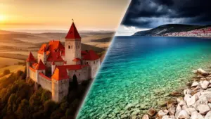 Czechy Chorwacja porównanie krajobrazów – zamek czeski i wybrzeże Adriatyku jako popularne destynacje turystyczne