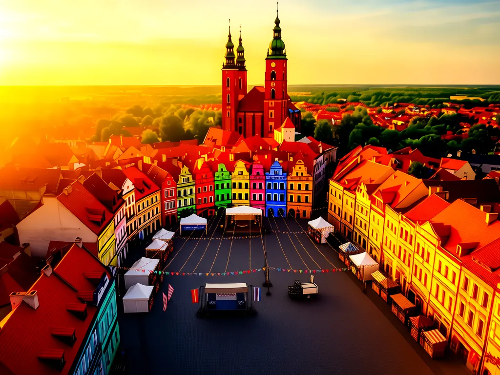 Panorama zabytkowego centrum Chełma podczas dni chełma 2026 z widokiem na rynek i kościoły