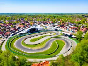 Tor kartingowy w Gostyni gdzie odbędą się dni gostynia 2026 z sceną koncertową i zielenią wokół