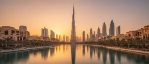 Panorama Dubaju z Burj Khalifa idealna na dubaj wakacje last minute w luksusowym stylu