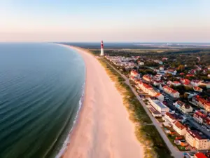 Plaża w Dziwnowie nad Bałtykiem - popularna lokalizacja dla turystów szukających noclegów w Dziwnowie