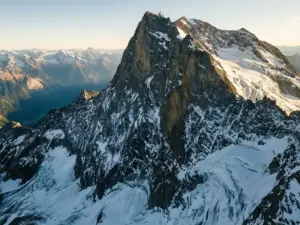 Eiger ściana wspinaczkowa Nordwand w Alpach Berneńskich - widok na charakterystyczną północną ścianę szczytu