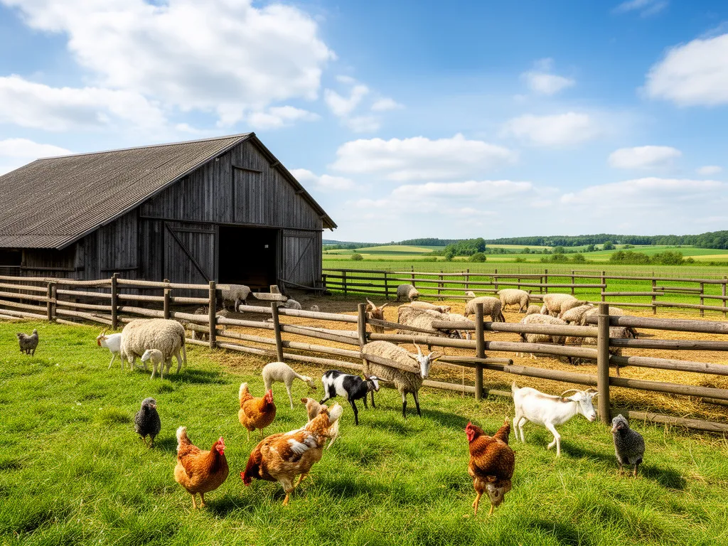 Farma ze zwierzętami do zwiedzania mazowieckie - zagroda edukacyjna z pasącymi się zwierzętami gospodarskimi