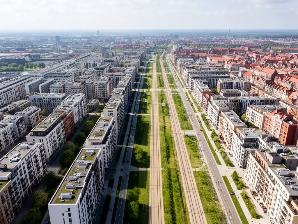 Gdańsk Morena - widok na nowoczesną dzielnicę z rozwiniętą infrastrukturą komunikacyjną i zielenią miejską