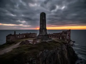 Pomnik Obrońców Wybrzeża na Westerplatte w Gdańsku przy ujściu Wisły do Bałtyku