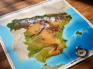 Szczegółowa mapa Hiszpanii z zaznaczonymi regionami – hiszpania mapy topograficzne i turystyczne do planowania podróży