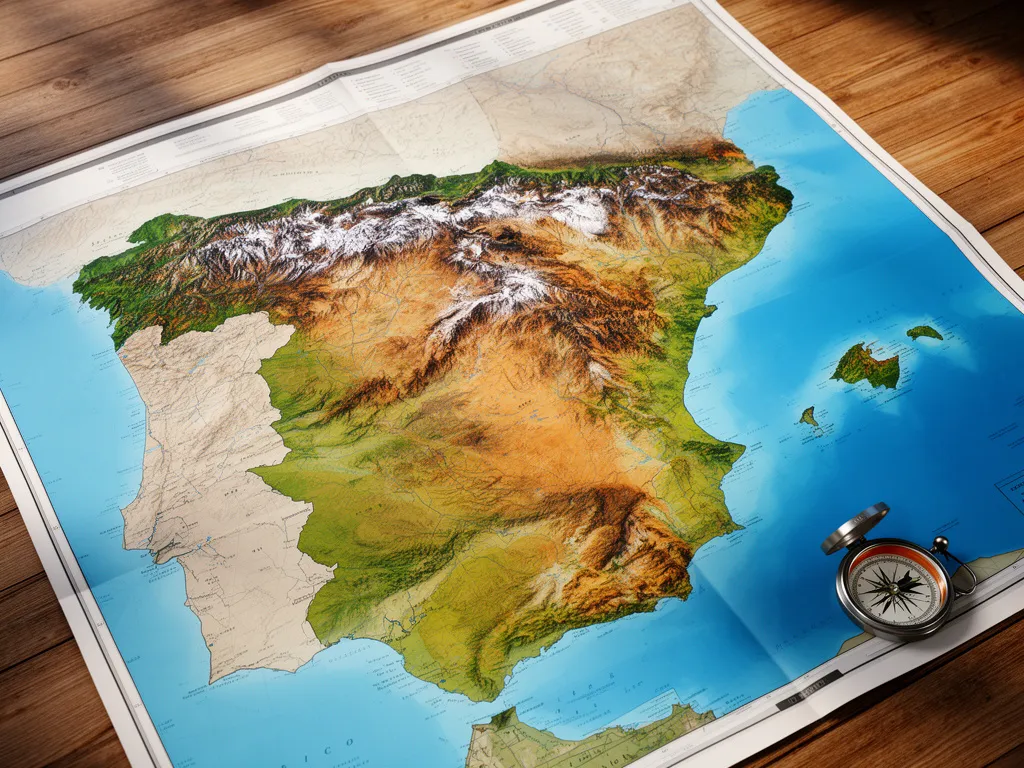 Szczegółowa mapa Hiszpanii z zaznaczonymi regionami – hiszpania mapy topograficzne i turystyczne do planowania podróży