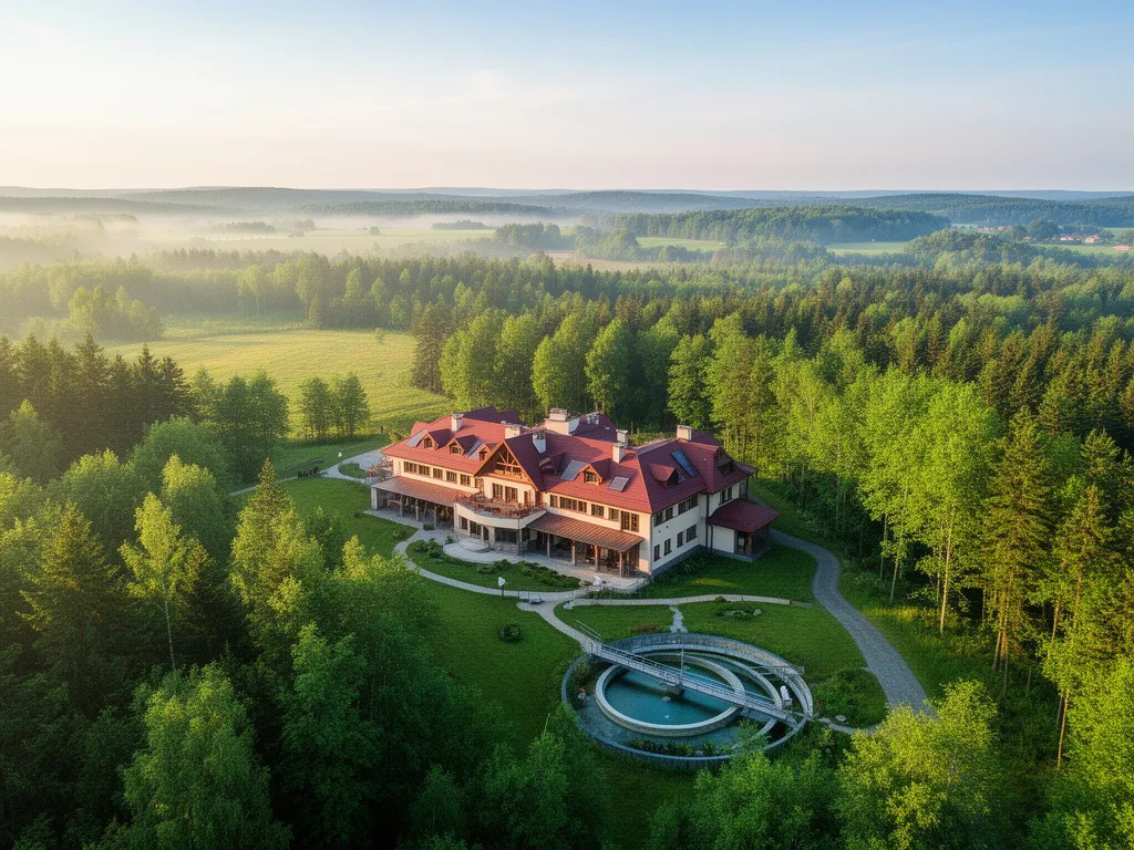Horyniec Zdrój sanatorium otoczone lasami i zielenią w malowniczej dolinie Podkarpacia