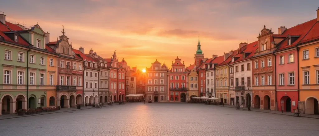 Kolorowe kamienice na Starym Mieście w Warszawie - popularna lokalizacja dla gości szukających hostel warszawa w centrum miasta