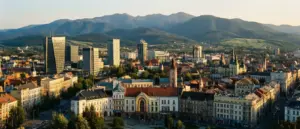 Panorama Bielska-Białej z Beskidami w tle – idealna lokalizacja na hotel bielsko biała