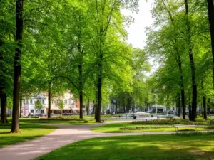 Malowniczy park w Konstancinie-Jeziornie w pobliżu Hotel Borowina - zieleń i alejki spacerowe