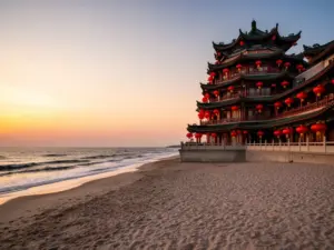 Hotel chiński Sopot Zhong Hua przy plaży - orientalna architektura nad Bałtykiem