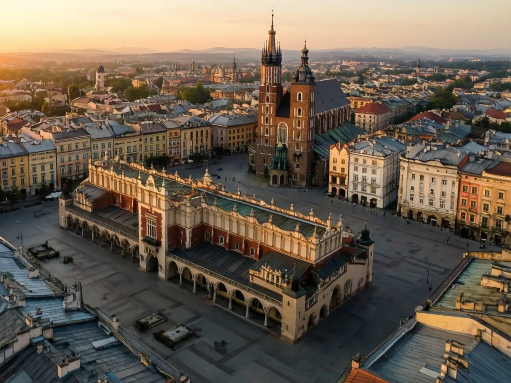 Widok na Rynek Główny w Krakowie z Sukiennicami – centrum miasta z licznymi ofertami hotel krakow