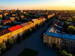 Widok na ulicę Piotrkowską w Łodzi – główną arterię miasta z licznymi opcjami noclegowymi, hotel Łódź
