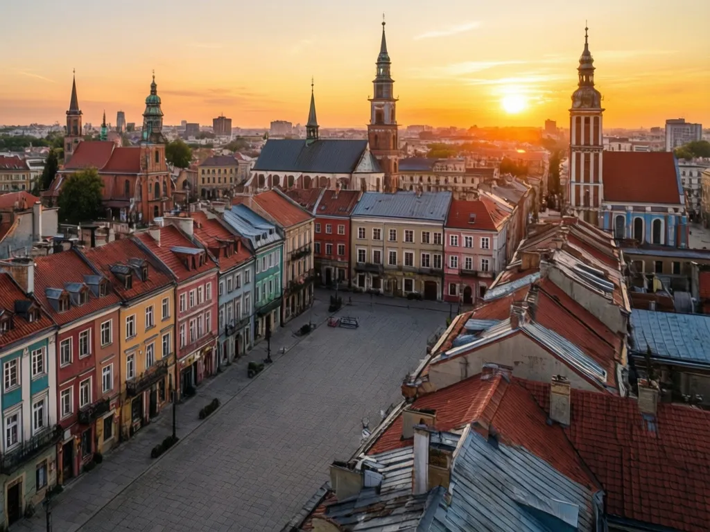Widok na rynek w Rzeszowie – miasto oferuje szeroki wybór hoteli dla turystów i biznesmenów szukających noclegu hotel rzeszów
