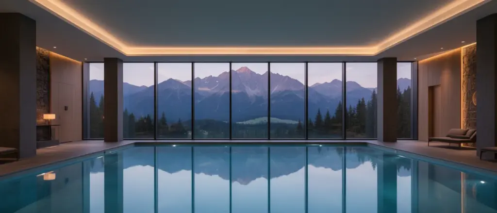 Luksusowy basen hotelowy z widokiem na Tatry - hotel Zakopane z basenem oferujący relaks po górskich wędrówkach