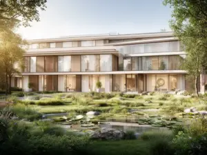 Budynek sanatorium z ogrodem - ile pieniędzy zabrać do sanatorium zależy od standardu obiektu i zakresu usług