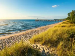 Plaża nad Bałtykiem latem – popularne miejsce wypoczynku podczas wakacji w Polsce trwających od czerwca do sierpnia