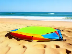 Jak złożyć namiot plażowy – rozłożony namiot samorozkładający się na plaży gotowy do złożenia