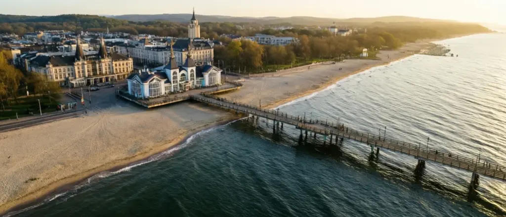 Kamera Sopot – widok na molo i plażę w nadmorskim kurorcie nad Bałtykiem
