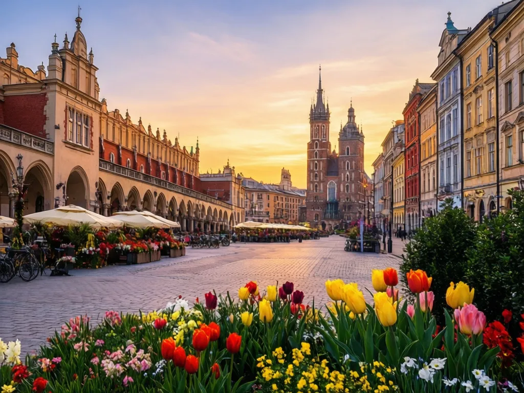 Kraków wydarzenia dziś – Rynek Główny przygotowany na majowe uroczystości i festiwale kulturalne