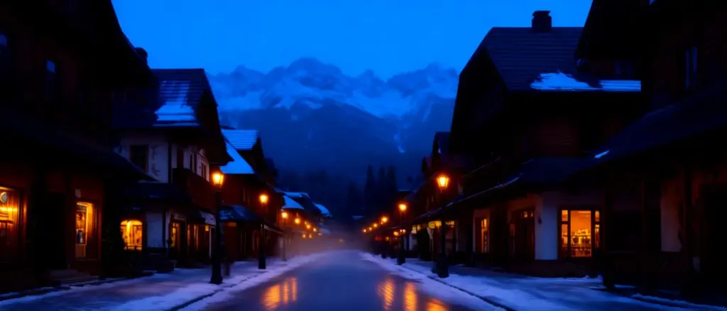 Krupówki Zakopane - widok na główny deptak z charakterystyczną architekturą góralską i Tatrami w tle