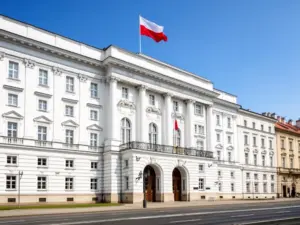 Pałac Prezydencki w Warszawie przy Krakowskim Przedmieściu - siedziba prezydenta Polski Karola Nawrockiego