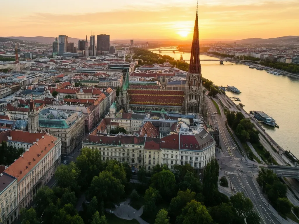 Wiedeń nad Dunajem - miasto gospodarz Eurowizji 2026, gdzie rozstrzygnęło się kto wygrał eurowizję 2026