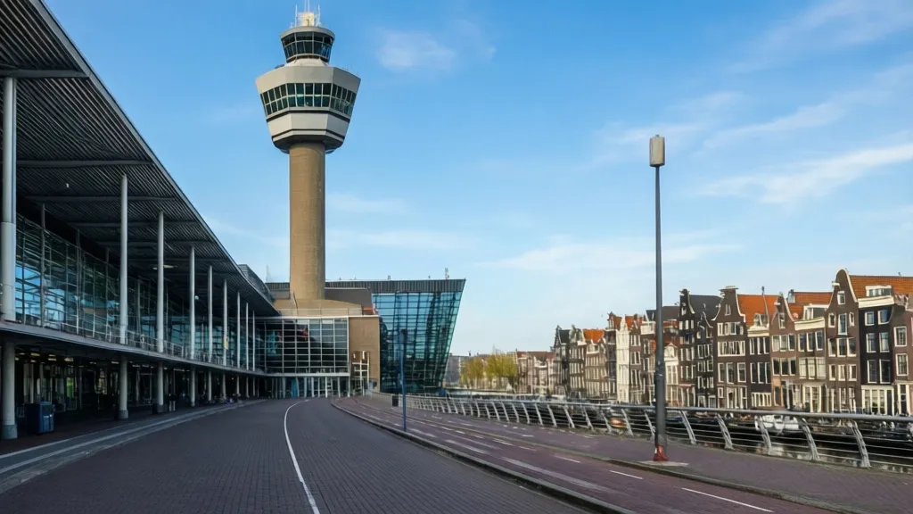 Lotnisko Schiphol w Amsterdamie – główny port lotniczy obsługujący loty Amsterdam z całej Europy