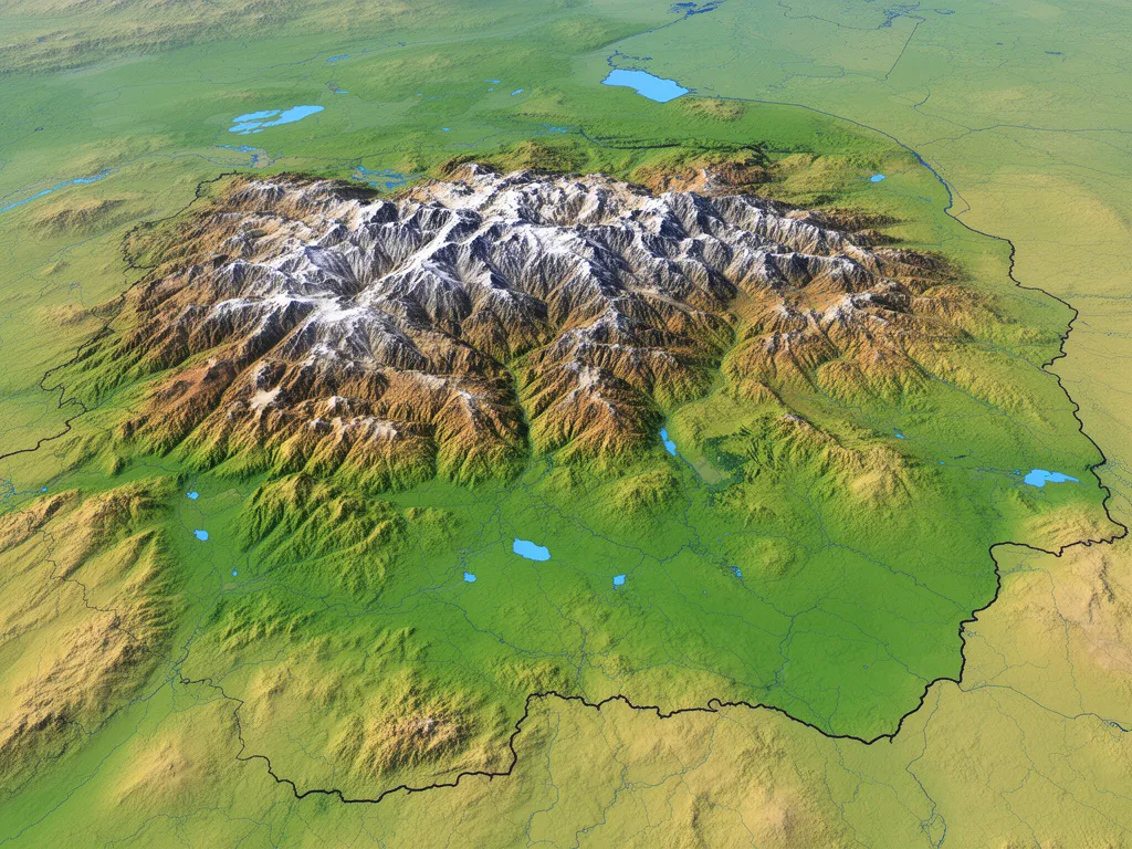 Mapa fizyczna polski przedstawiająca ukształtowanie terenu z górami, nizinami i pojezierzami