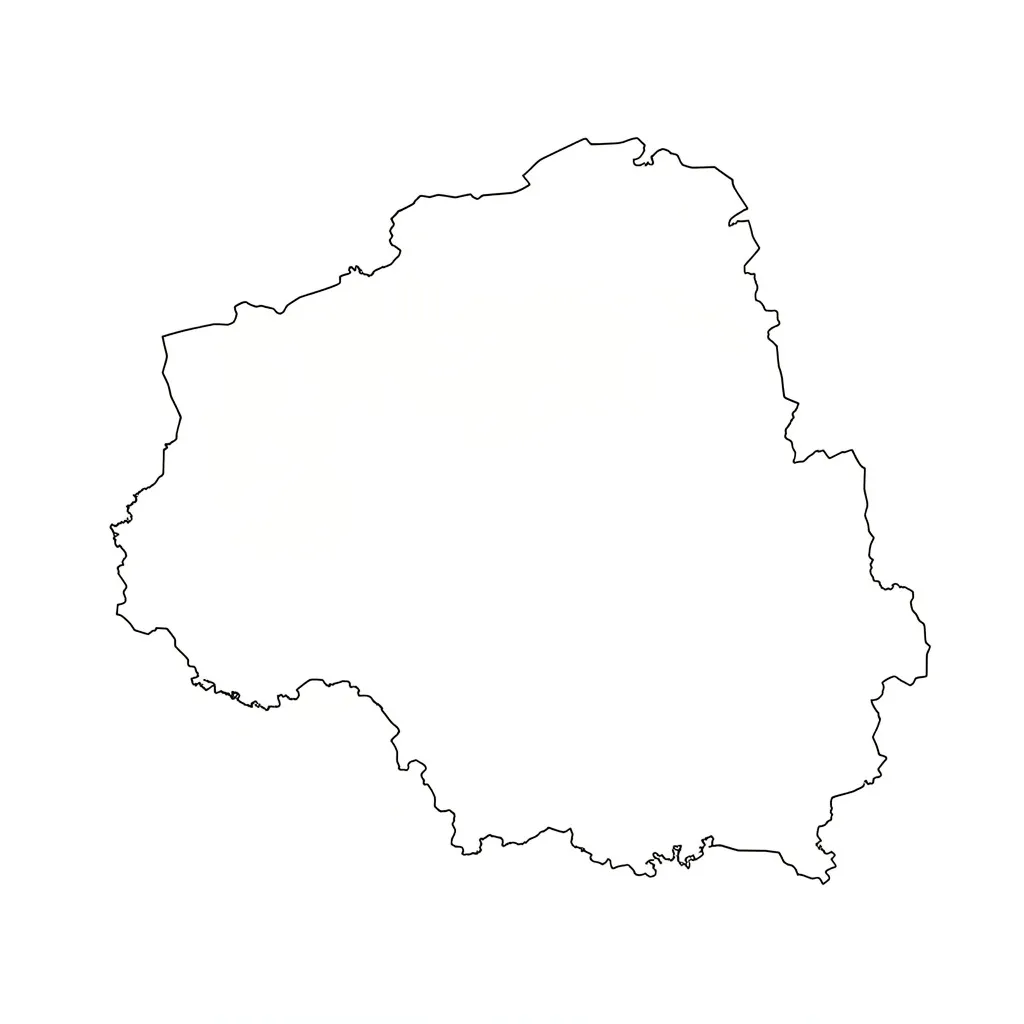 Mapa polski kontur przedstawiająca granice kraju w czarno-białym wydaniu do celów edukacyjnych