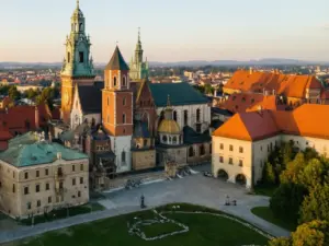 Muzea Kraków – widok na Zamek Królewski na Wawelu, jedno z najważniejszych muzeów w Krakowie