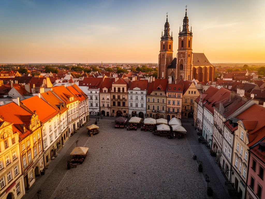 Rynek w Kaliszu - najstarsze miasto w Polsce z zabytkowymi kamienicami i historyczną architekturą