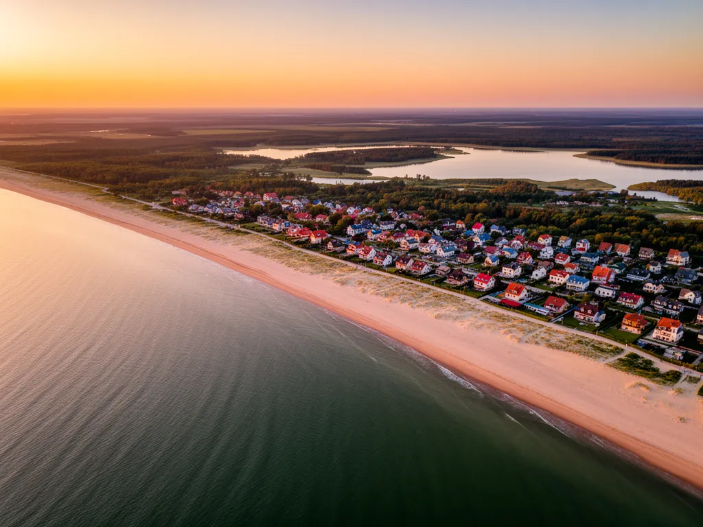 Widok na plażę i Morze Bałtyckie w Niechorzu - idealne miejsce na noclegi nad morzem