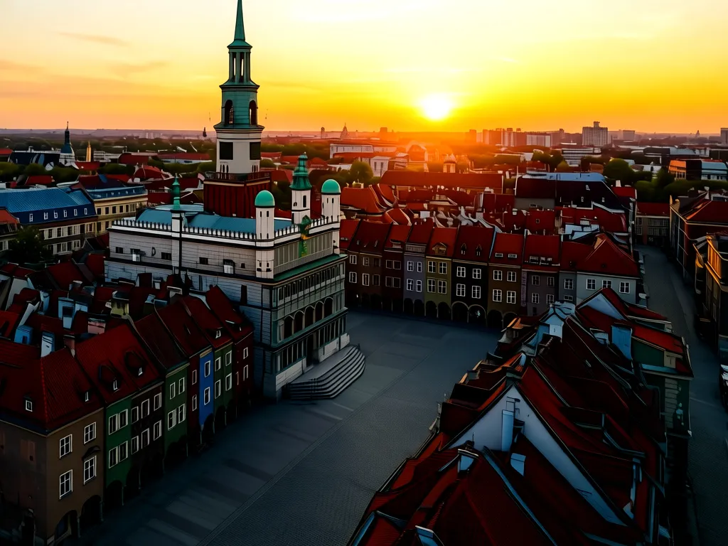 Widok na Stary Rynek w Poznaniu – popularna lokalizacja dla osób szukających noclegów Poznań w centrum miasta