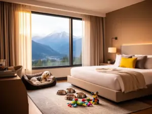 Przytulny pokój hotelowy przystosowany do pobytu z pupilem – komfortowe noclegi z psem w górach