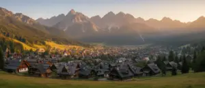 Widok na Zakopane u podnóża Tatr – idealna lokalizacja na noclegi zakopane dla miłośników gór i natury